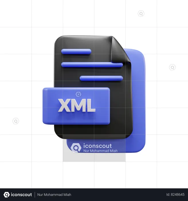 Xml File  3D Icon