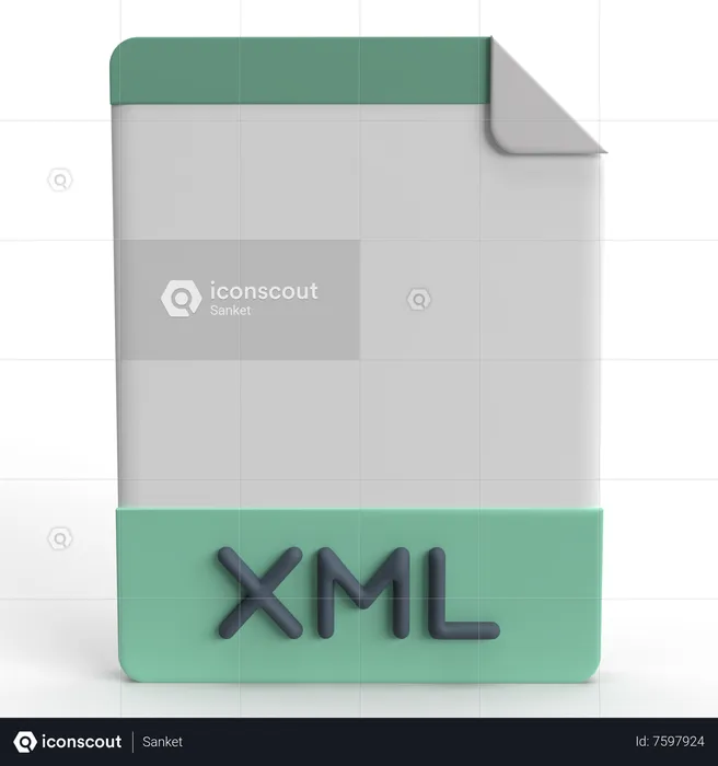 XML File  3D Icon