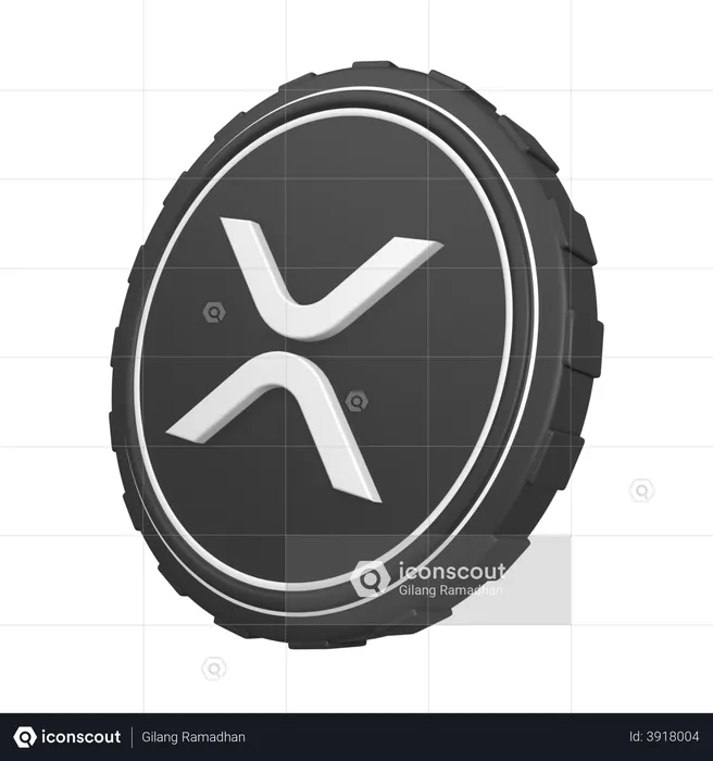 XRP Coin  3D Illustration