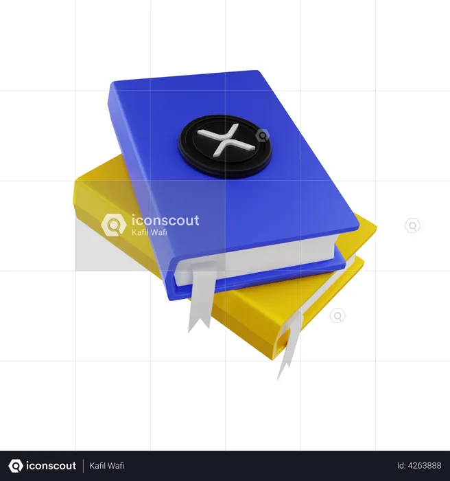 XRP knowledge books  3D Illustration