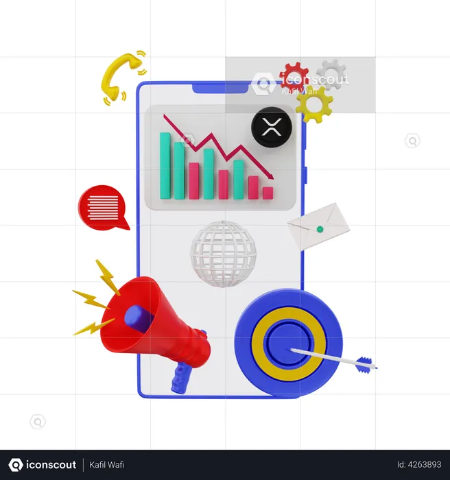 Marketing xrp  3D Illustration