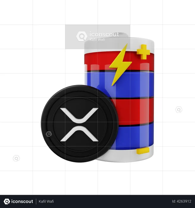 XRP mit Batterieenergie  3D Illustration