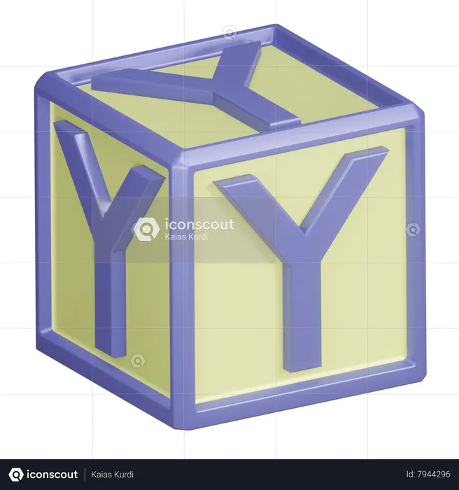 Y Alphabet Letter  3D Icon