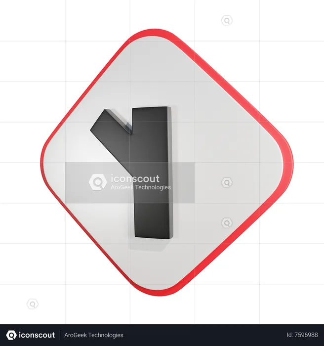 Y Intersection  3D Icon