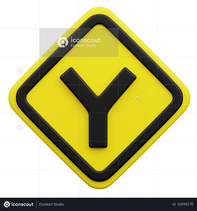 Y Intersection  3D Icon