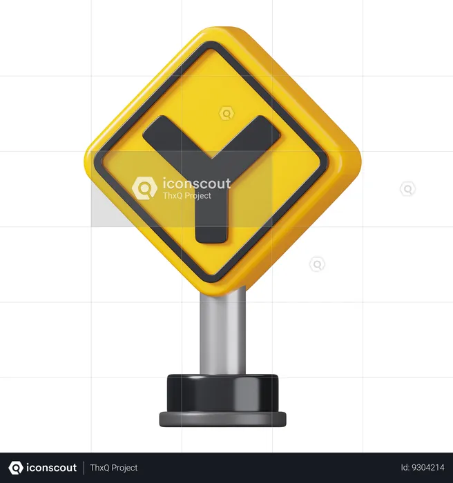 Y intersection Sign  3D Icon