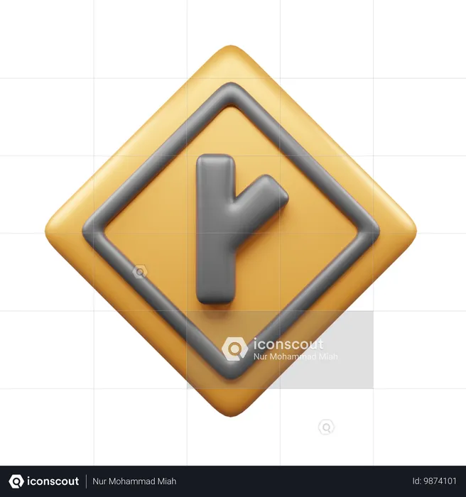 Y字路  3D Icon