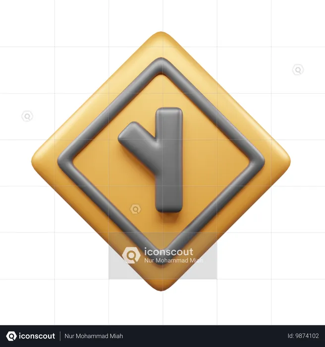 Y字路  3D Icon