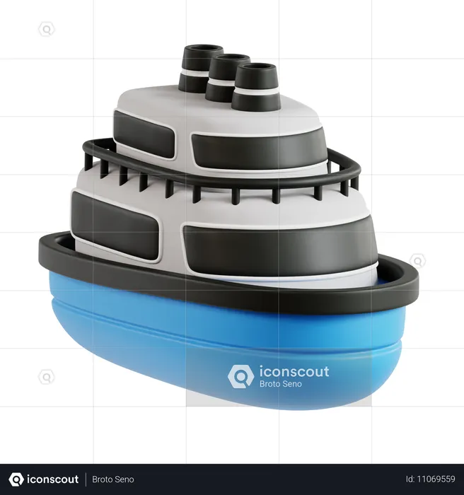 Yacht ship  3D Icon