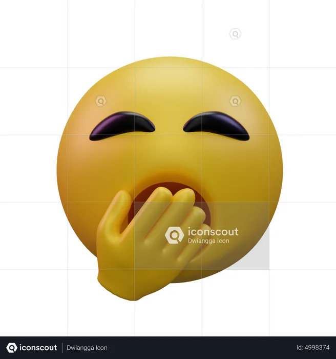 Yawning Emoji 3D Icon