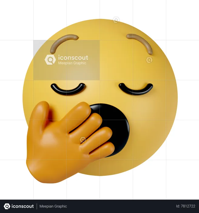 Yawning Emoji 3D Icon