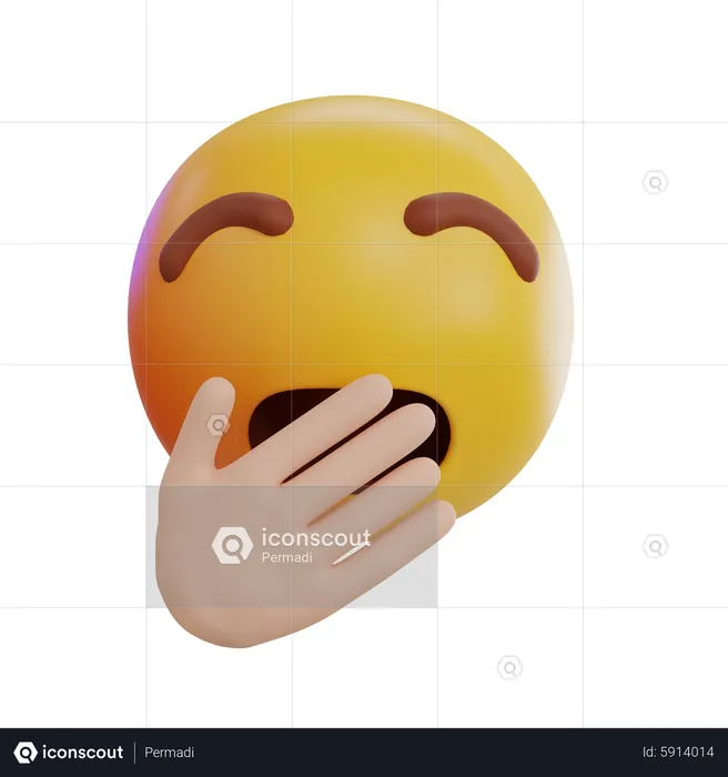 Yawning Emoji Emoji 3D Icon