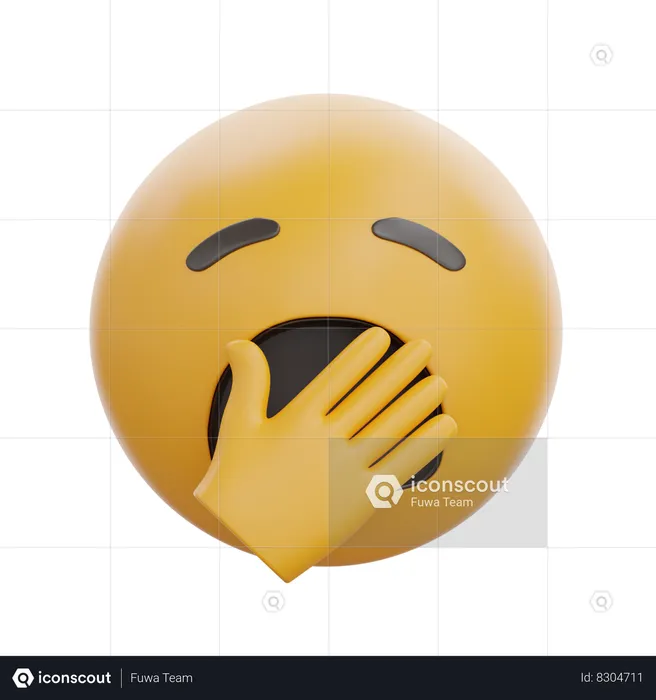 Yawning Face Emoji 3D Icon