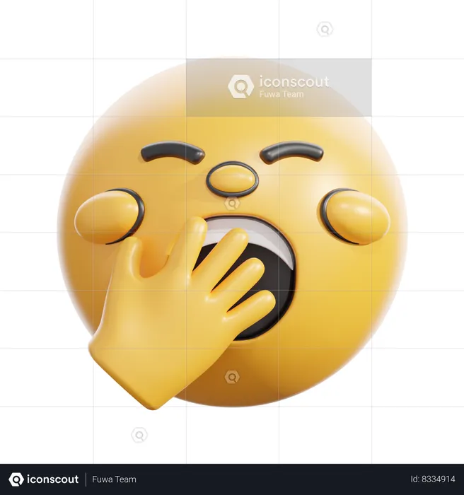 Yawning face Emoji 3D Icon