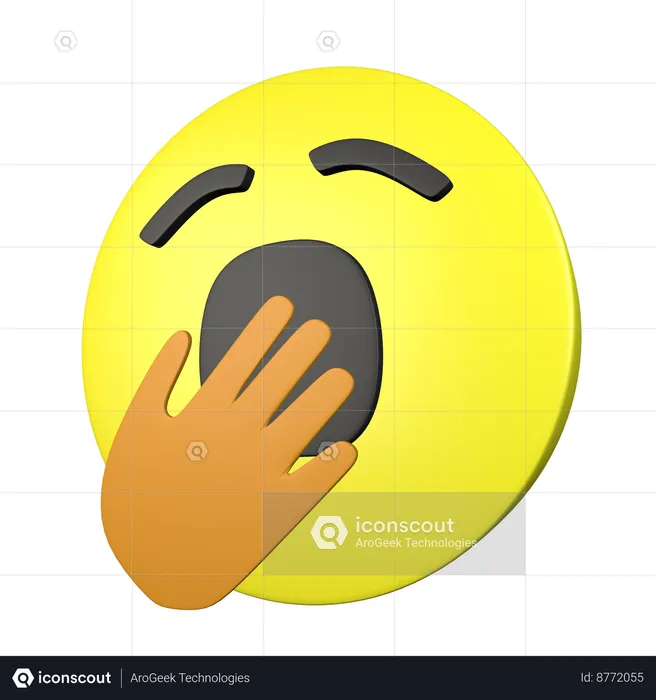 Yawning Face Emoji 3D Icon