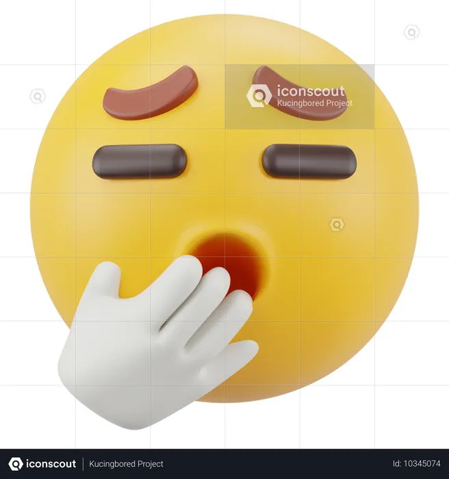 Yawning Face Emoji 3D Icon