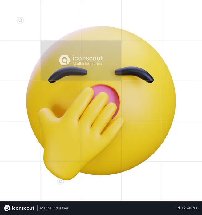 Yawning Face Emoticon  3D Icon