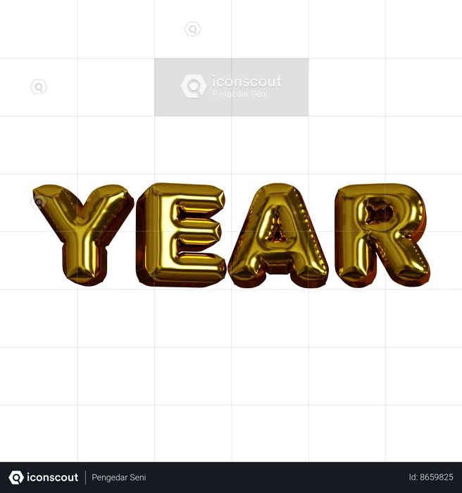 Year Balloons  3D Icon