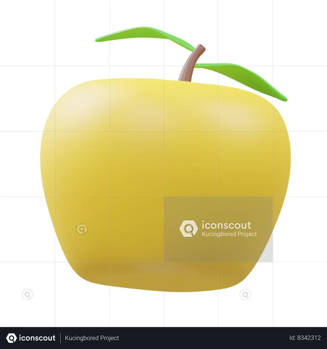 Yellow Apple  3D Icon