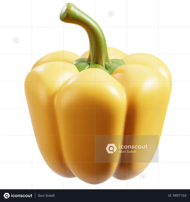 Yellow Bell Pepper  3D Icon