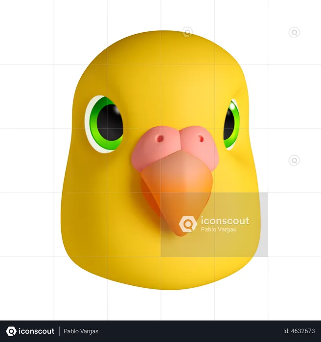Yellow Bird  3D Illustration