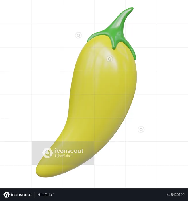 Yellow Chili  3D Icon