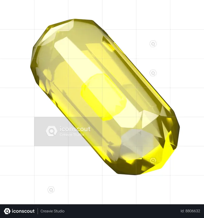 Yellow Gem  3D Icon