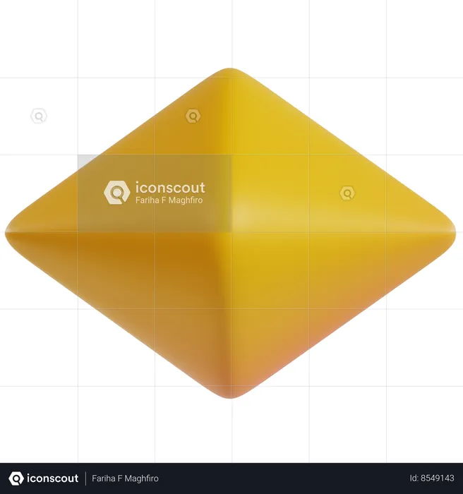 Yellow Geometric Shape  3D Icon