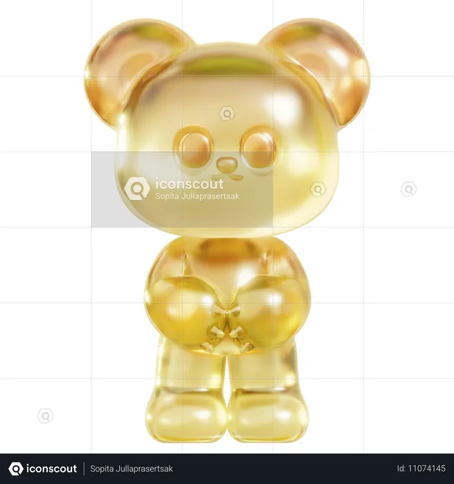 Yellow Gummy Bear  3D Icon