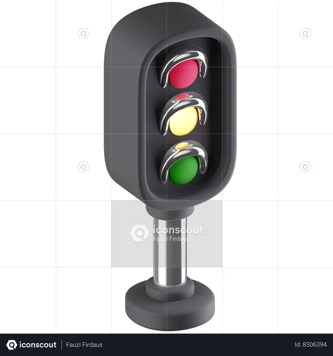 Yellow Light  3D Icon