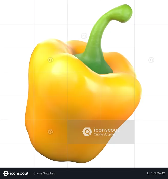 Yellow Paprika  3D Icon