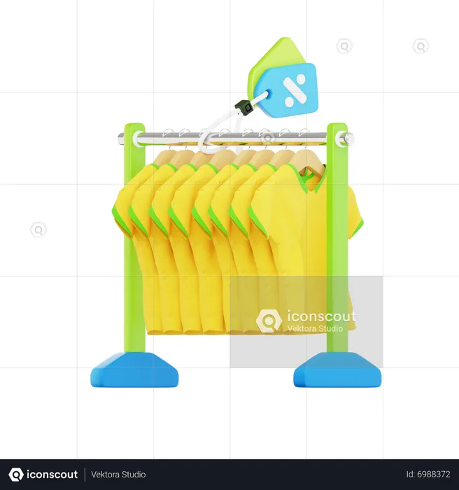Yellow Shirt Sections  3D Icon