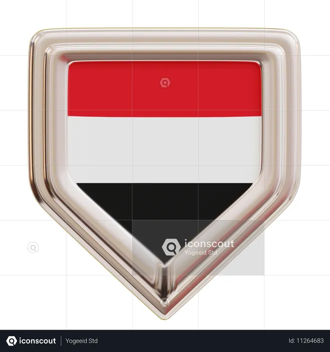 예멘 국기 Flag 3D Icon