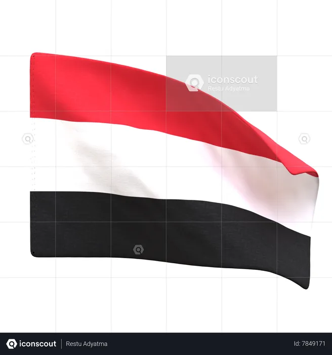 Yemen Flag Flag 3D Icon