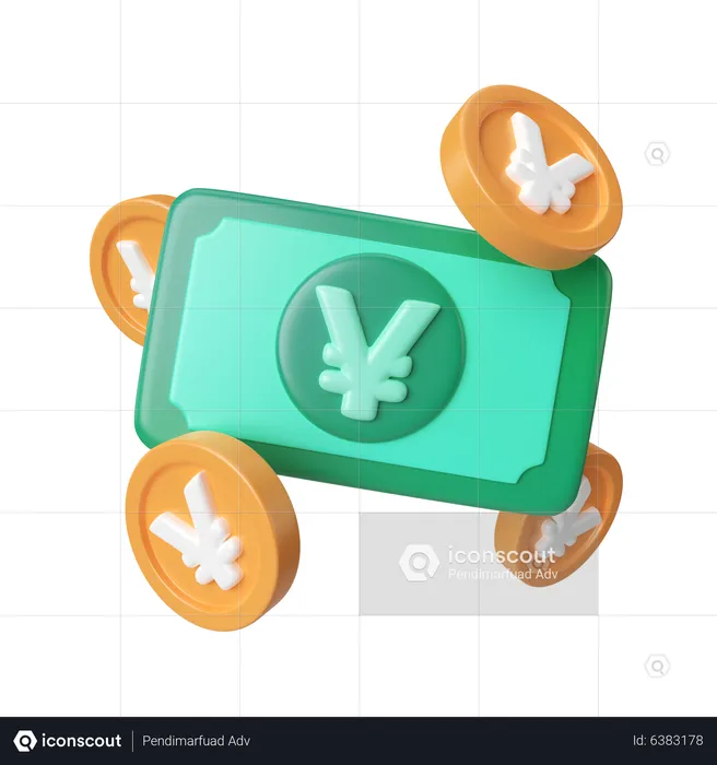 Argent du yen  3D Icon