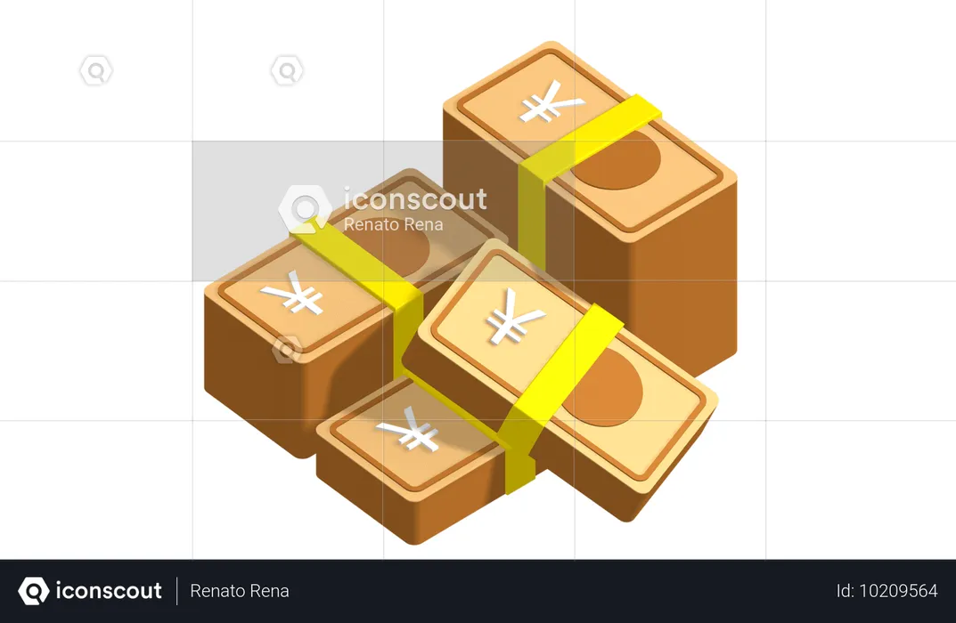 Paquet de yens  3D Icon