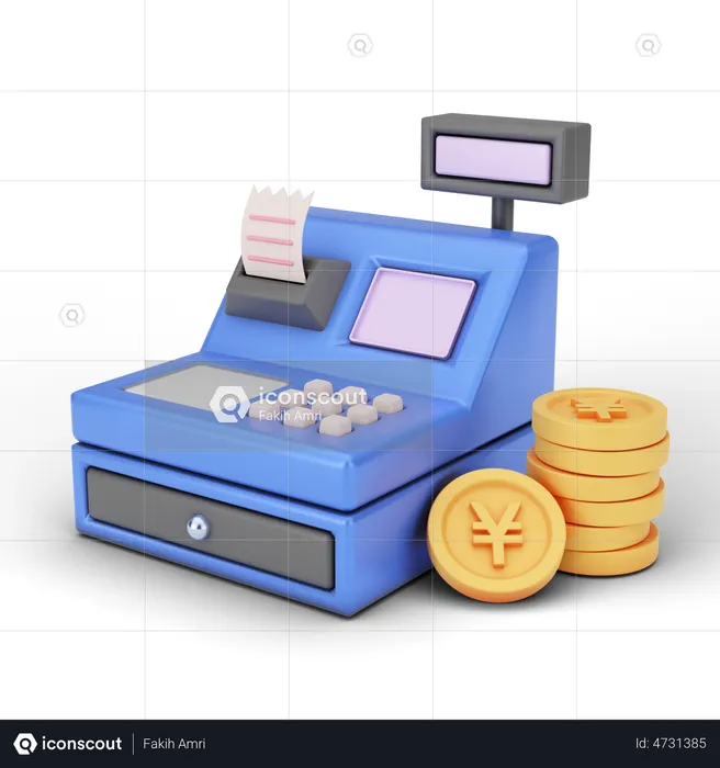 Yen Cash Machine  3D Illustration