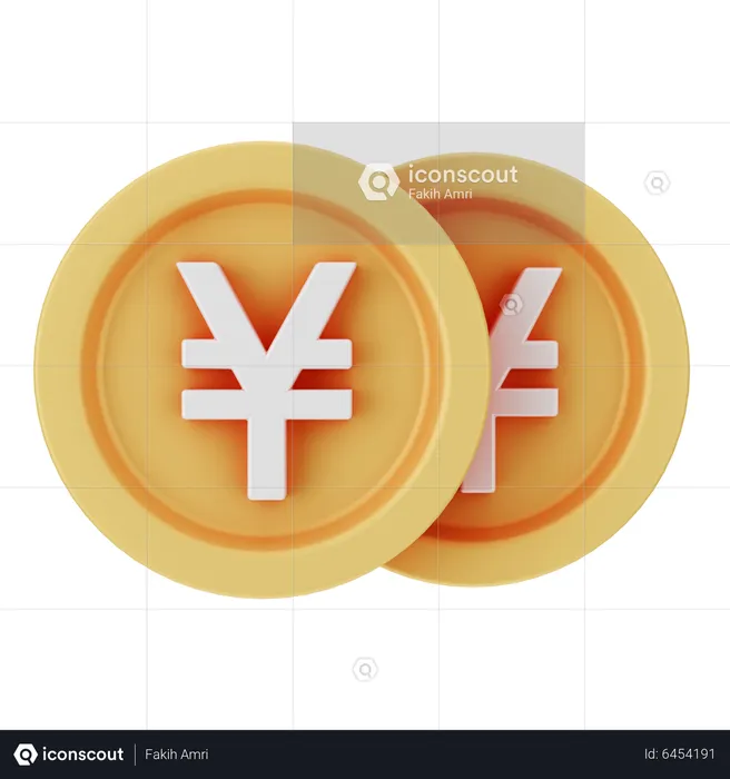 Yen Coins  3D Icon