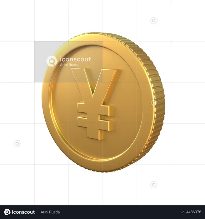 Yen Gold Coin  3D Icon