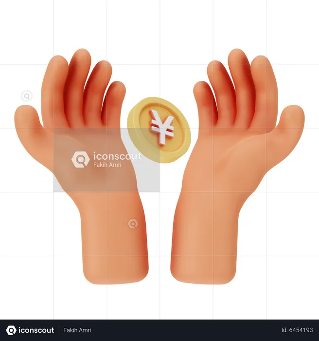 Yen In Hand  3D Icon