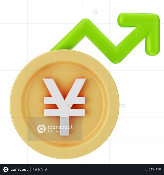 Yen Increasing  3D Icon