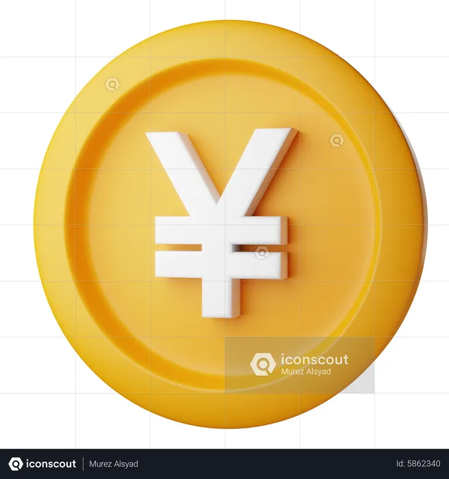 Yen-Münze, japanische Währung  3D Icon