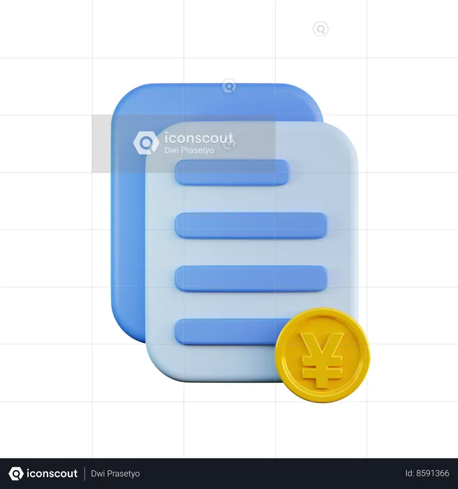 Yen Payment Report  3D Icon