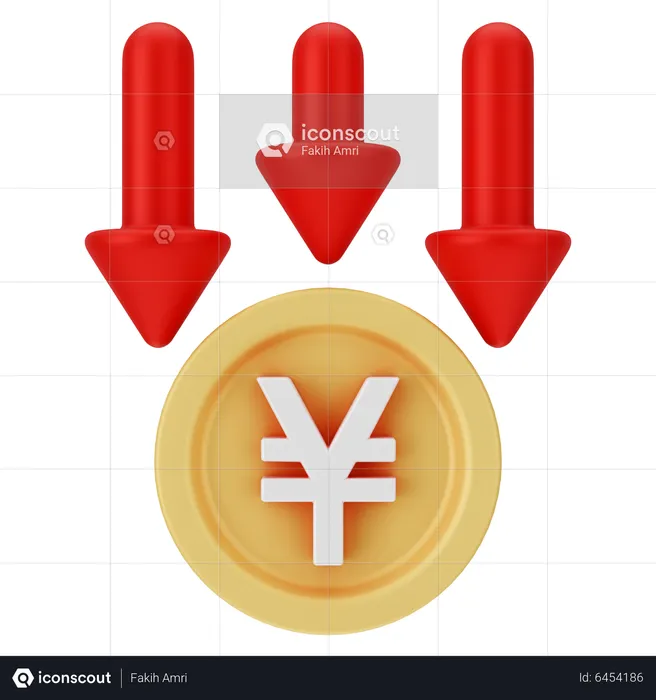 Yen fällt  3D Icon