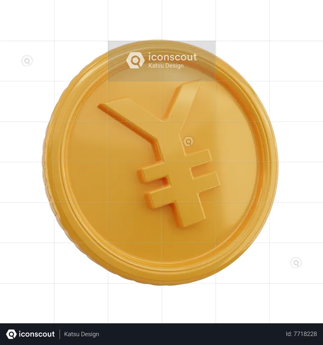 Yen Symbol Coin  3D Icon