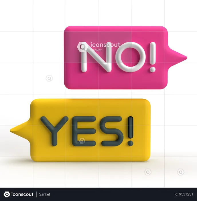 Yes and No  3D Icon