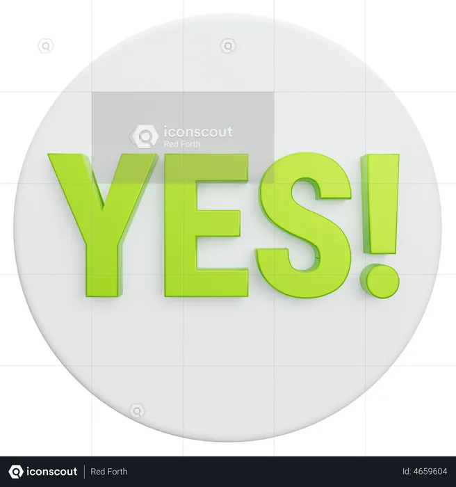 Yes Button  3D Illustration