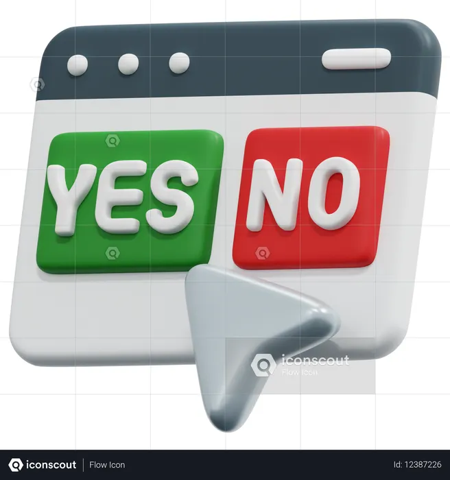 はい いいえ ダイアログ  3D Icon