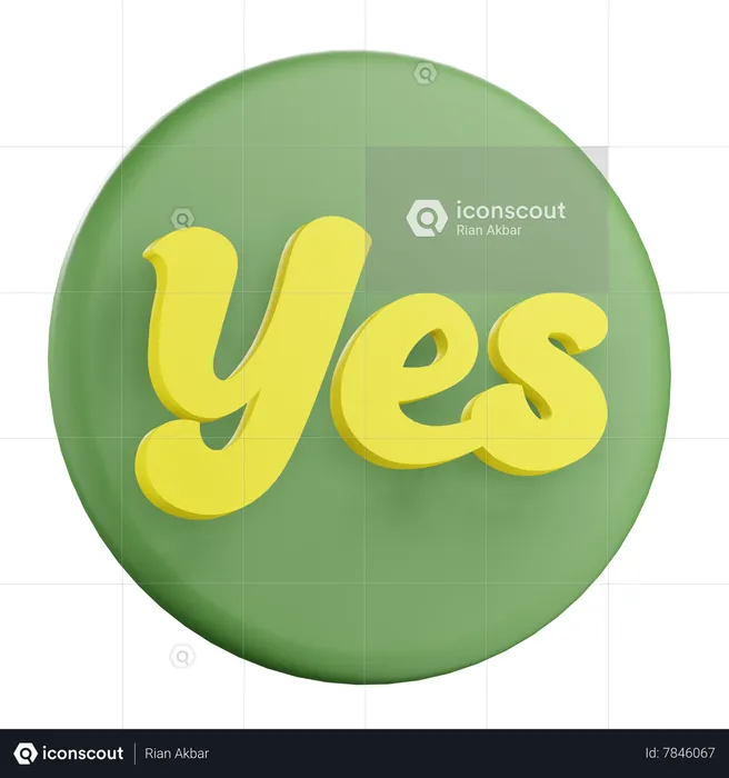 Yes Sticker  3D Icon