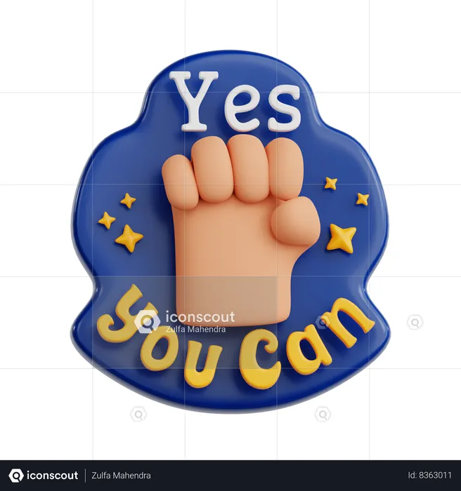 Yes You Can  3D Sticker